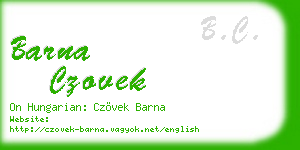 barna czovek business card